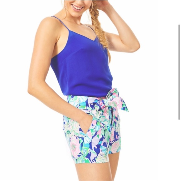 LILLY PULITZER Sri Lanka Shorts 4" Multi color tie front shorts - Picture 4 of 12